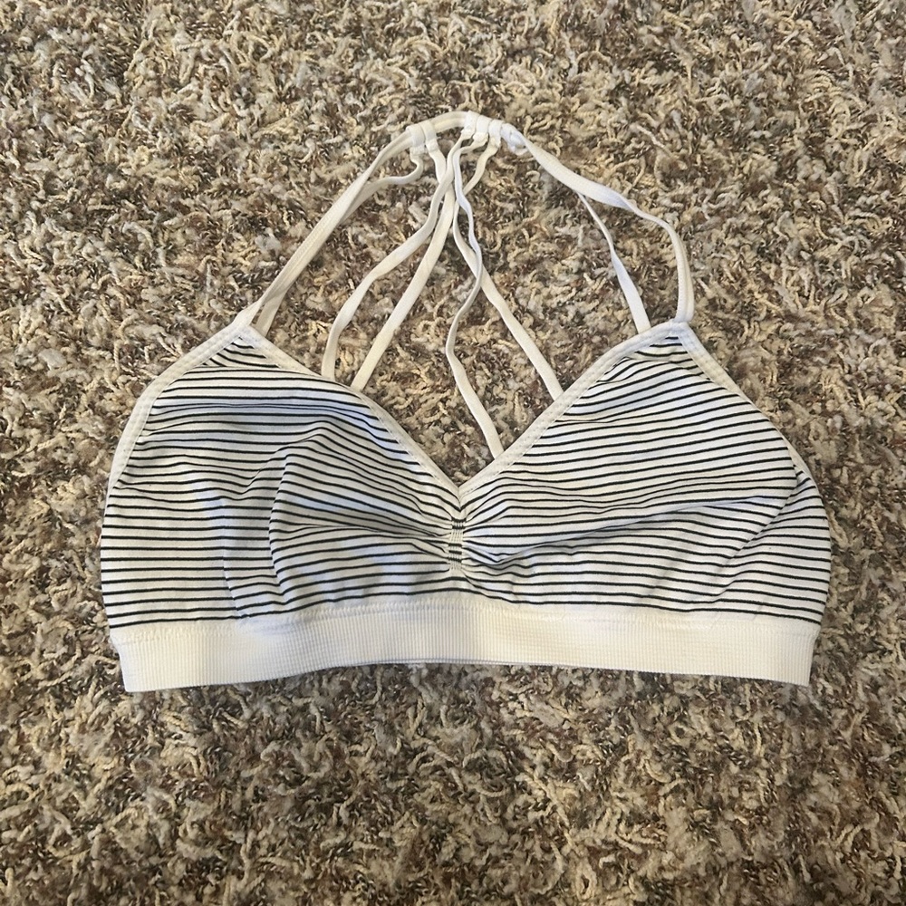 What and blue stripe Bralette
